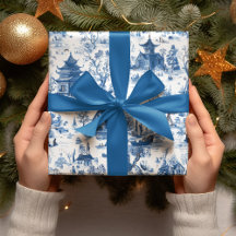 Papel de regalo de Navidad de Pueblo Chinoiserie A