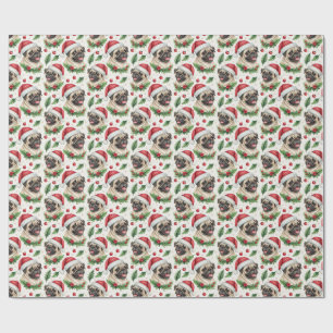 Papel de Regalo de Navidad de Pug