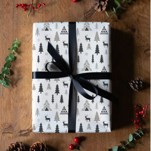 Papel de regalo de Navidad de renos escandinavos