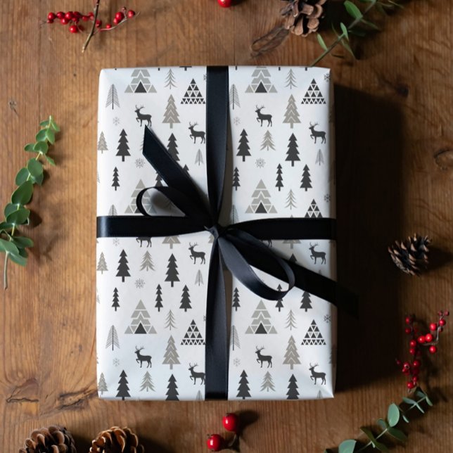 Papel de regalo de Navidad de renos escandinavos (Subido por el creador)