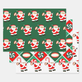Papel de regalo de Navidad de Rugby
