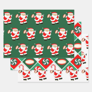 Papel de regalo de Navidad de Rugby