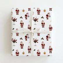 Papel de regalo de Navidad de Santa Patrimonio Vin