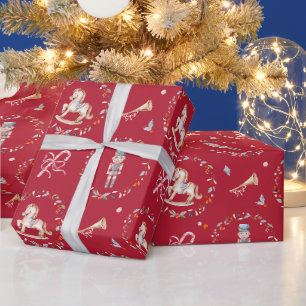 Papel de regalo de Navidad de soldado vintage