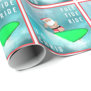 Papel de regalo de Navidad de tabla de surf