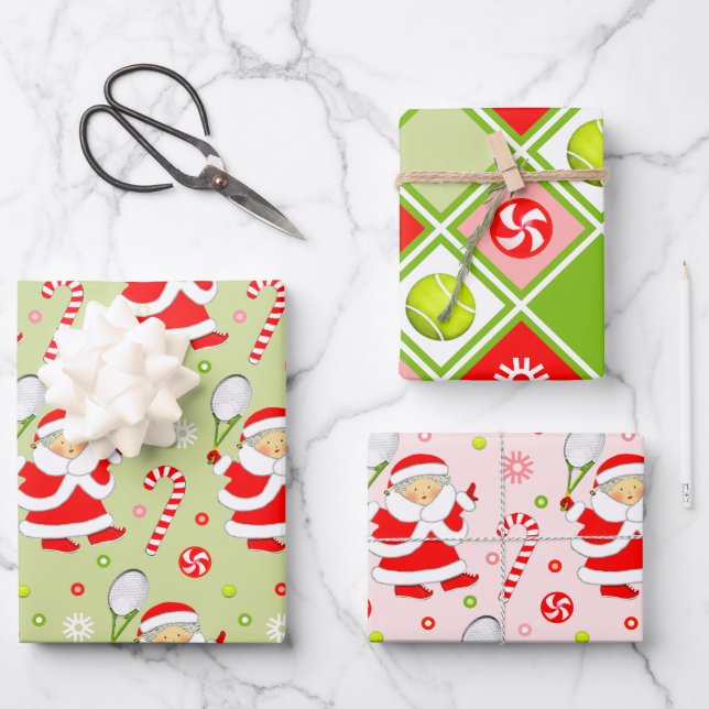 Papel de regalo de Navidad de tenis (Anverso)