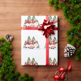 Papel de regalo de Navidad de tres gnomos