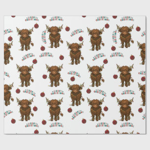 Papel de regalo de Navidad de vaca de las Tierras