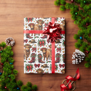 Papel de regalo de Navidad de Vaca de las Tierras
