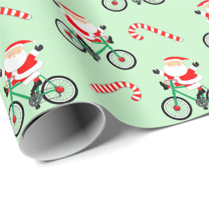 Papel de regalo de Navidad de vacaciones en bicicl