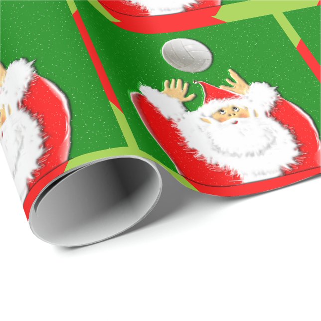 Papel de regalo de Navidad de voleibol (Esquina del rollo)