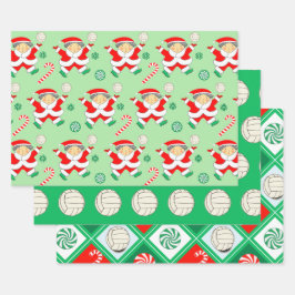Papel de regalo de Navidad de voleibol