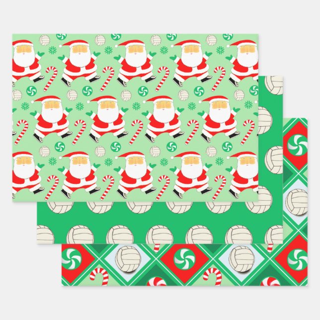 Papel de regalo de Navidad de voleibol (Set)
