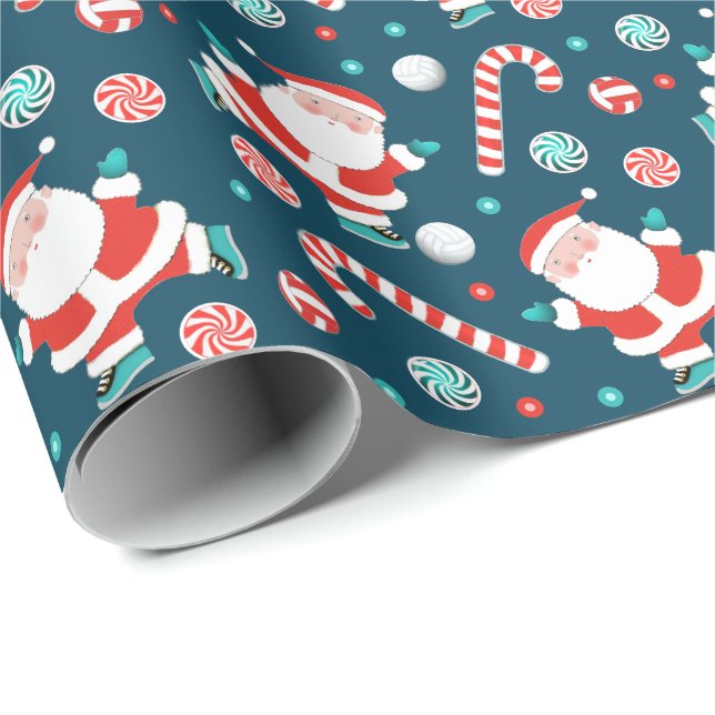 Papel de regalo de Navidad de voleibol (Esquina del rollo)
