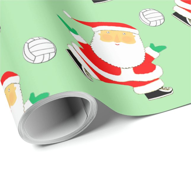 Papel de regalo de Navidad de voleibol (Esquina del rollo)