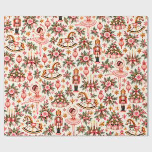 Papel de regalo de Navidad del ballet Cascanueces 