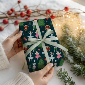 Papel de regalo de Navidad del ballet Cascanueces