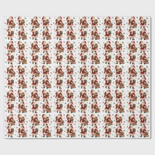 Papel de regalo de Navidad del bosque de Santa