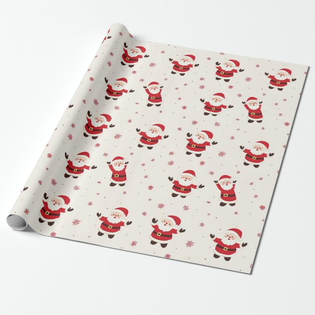 Papel de regalo de Navidad del divertido Santa Ret (Desenrollado)