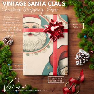 Papel de regalo de Navidad del viejo San Nicolás