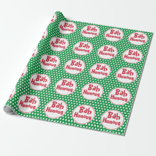 Papel de regalo de Navidad divertido Bah Humbug