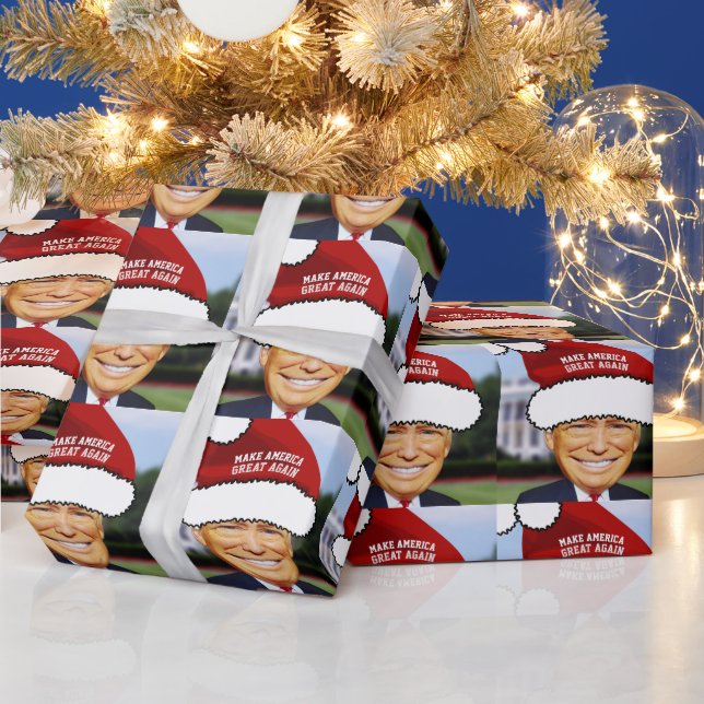 Papel de regalo de Navidad DIVERTIDO DONALD TRUMP (Vacaciones)