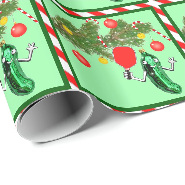 Papel de regalo de Navidad divertido para Pickleba (Esquina del rollo)