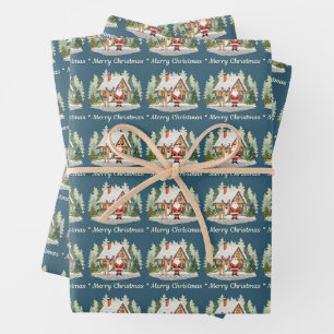 Papel de regalo de Navidad - Divertido Santa Reno
