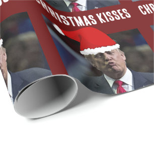 Papel de regalo de Navidad DONALD TRUMP BESO