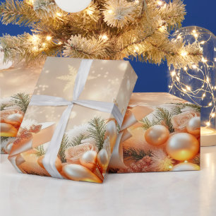 Papel de regalo de Navidad dorado de lujo