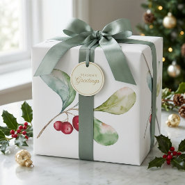 Papel de regalo de Navidad elegante con acuarela d
