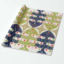 Papel de regalo de Navidad elegante del viejo mund
