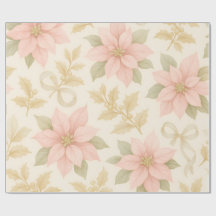 Papel de Regalo de Navidad Elegante Poinsettia Ros