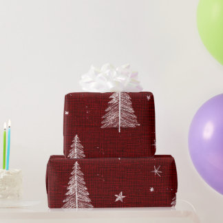 Papel de regalo de Navidad elegante rojo profundo