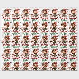 Papel de Regalo de Navidad Elfo de Paseo Dulce