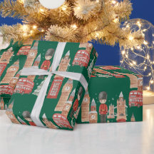 Papel de regalo de Navidad en acuarela en Londres 