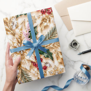 Papel de regalo de Navidad esmeralda de lujo