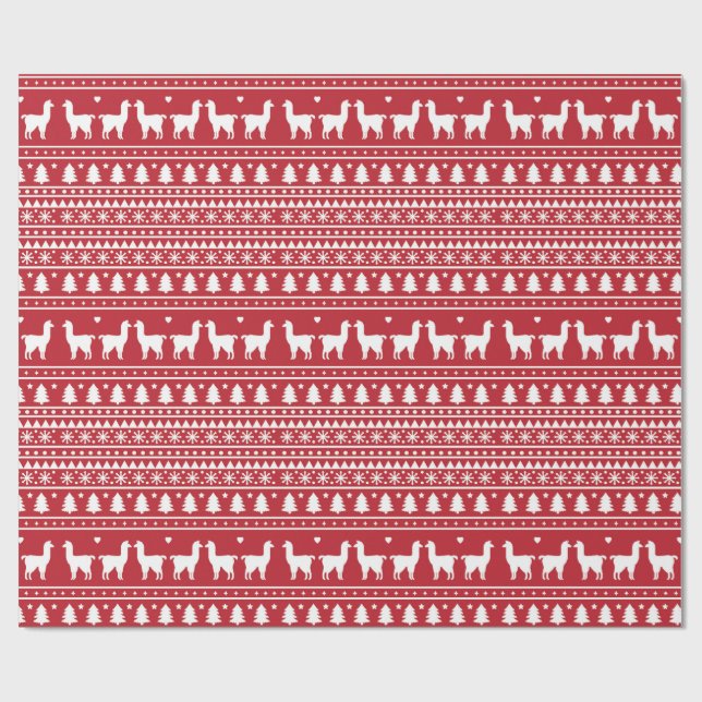 Papel de regalo de Navidad Fa-La-La Llama (Superficie plana)