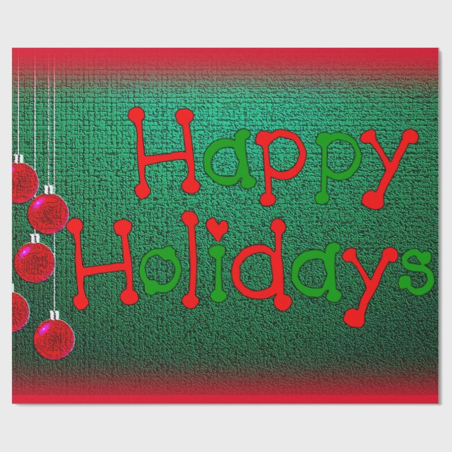 Papel de Regalo de Navidad Felices Fiestas (Superficie plana)