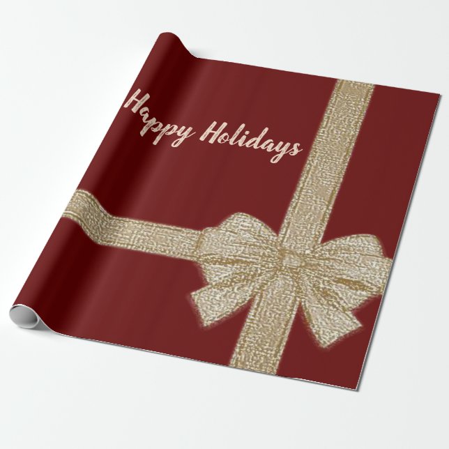 Papel de Regalo de Navidad Felices Fiestas (Desenrollado)