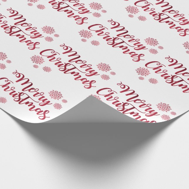 Papel de regalo de Navidad/ Feliz Navidad con copo (Esquina)
