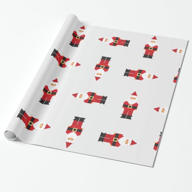 Papel de Regalo de Navidad Feliz Santa (Desenrollado)