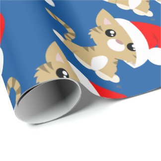 Papel de Regalo de Navidad Gatito Tan