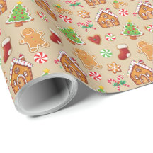 Papel de Regalo de Navidad Gingerbread Baby