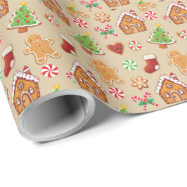 Papel de Regalo de Navidad Gingerbread Baby