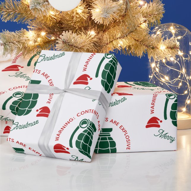 Papel de Regalo de Navidad Granada Verde (Vacaciones)