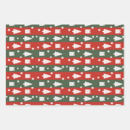 Papel de Regalo de Navidad Hoja Plana (Juego de 3)