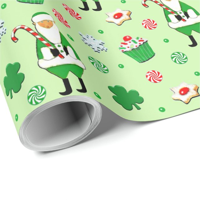 Papel de regalo de Navidad irlandés (Esquina del rollo)