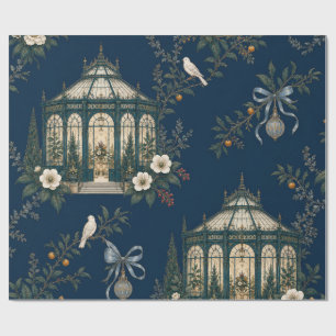 Papel de regalo de Navidad Jewel Glasshouse Midnig