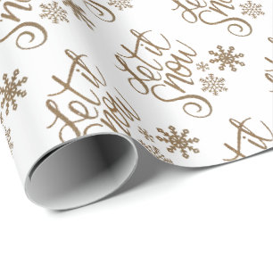 Papel de regalo de Navidad Let it Snow
